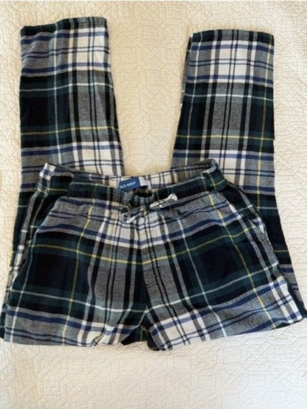 Old Navy Green White Plaid Match The Fam Lounge Pants M Christmas Winter Pockets
